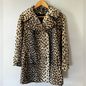 Vintage Leopard Faux Fur Coat